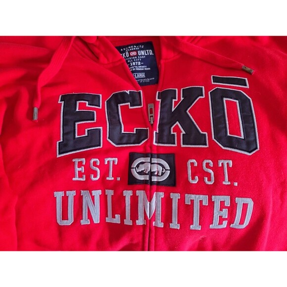 Ecko Unlimited Red Zippered Hoodie 2X - 0037 - Picture 3 of 7